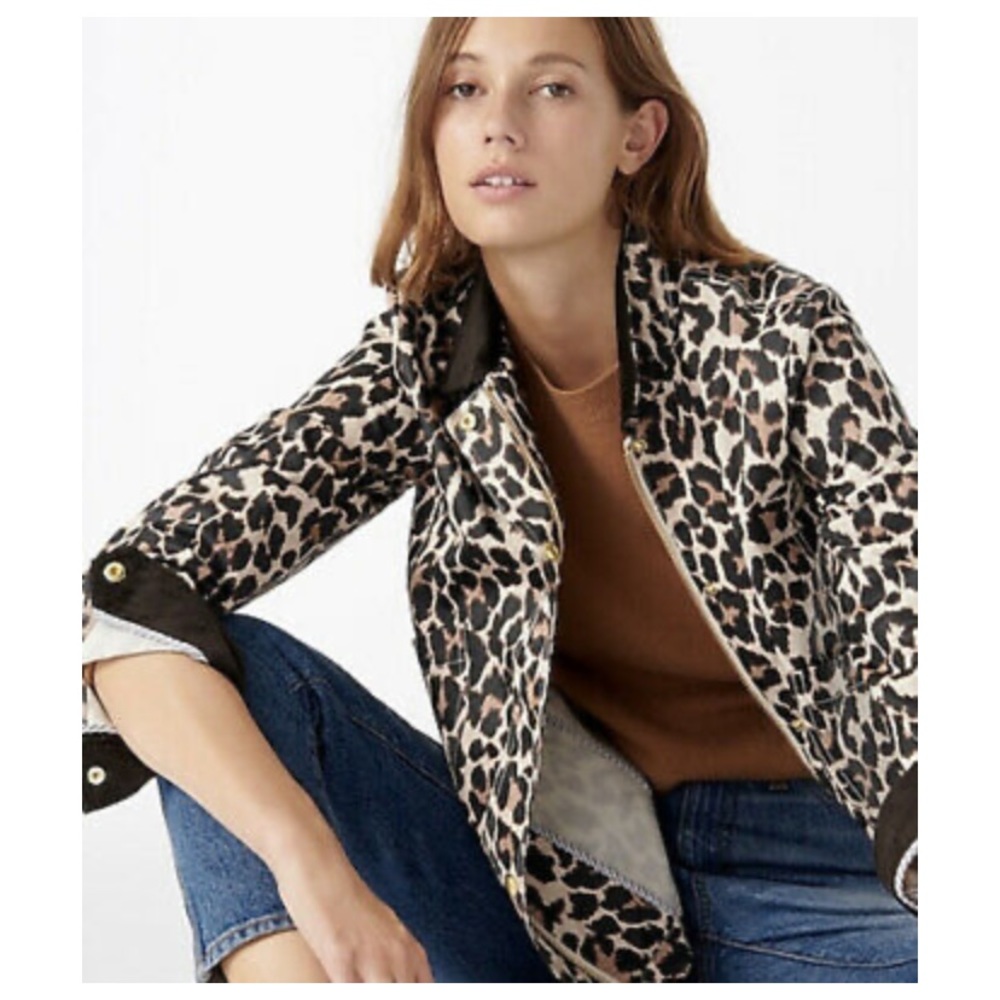 NWT RARE luxury minimalist classic preppy J. Crew Leopard Barn Jacket™